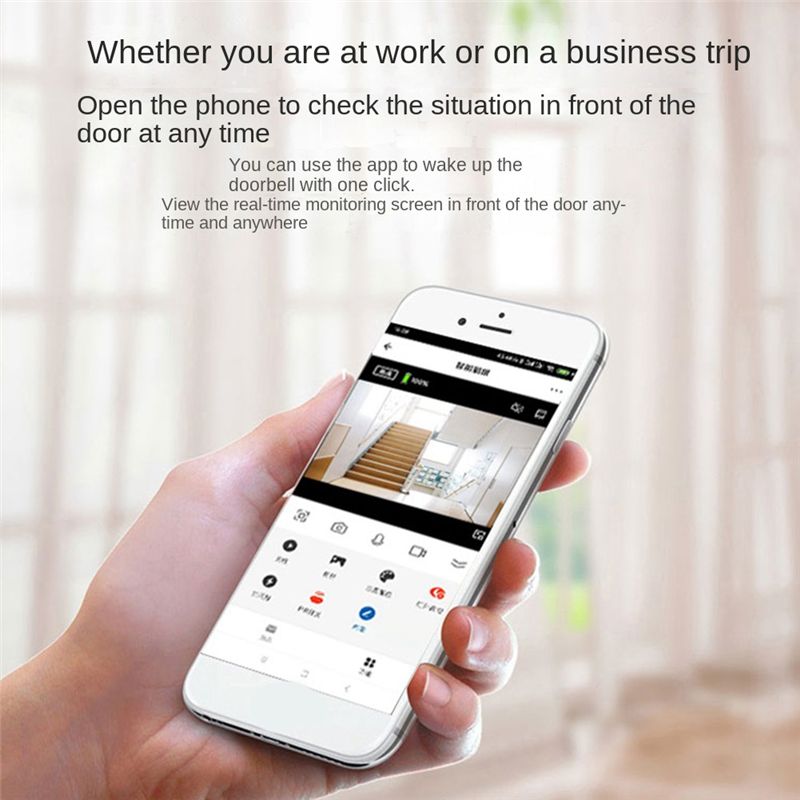 Tuya Smart 1080P WiFi Porte Cloche Judas CaméRa Visionneuse SéCurité à Domicile Audio Bidirectionnel Vision Nocturne 4.3 Pouces FHD VidéO Sonnette