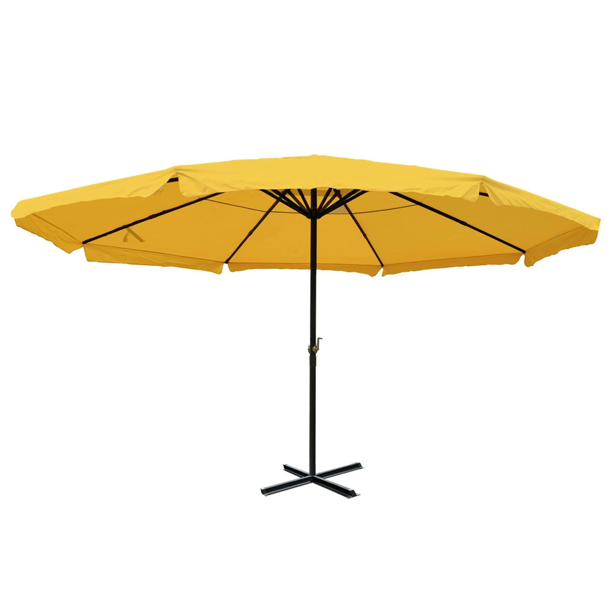 Parasol droit grand format diam&egrave;tre 5 m manivelle toile r&eacute;sistante