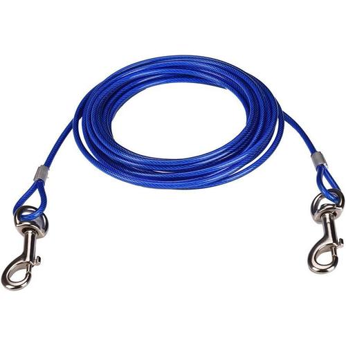 10ft/16ft/33ft - Câble D'attache Pour Chiens,Chien Cravate Câble, Câble De Cravate Pour Animaux, Animaux De Compagnie Plomb Pour Petit / Moyen Taille (5m, Bleu) Ki