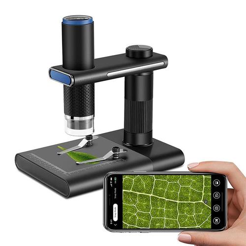 Microscope CaméRa WiFi pour TéLéPhone, Microscope NuméRique USB Portatif 50-1000X avec Support RéGlable, Compatible