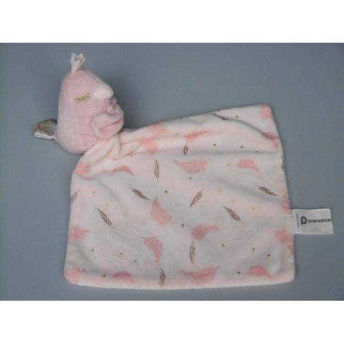 Doudou Oiseau Mouchoir Rose Premaman