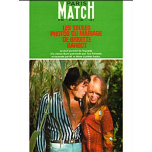 Paris Match N° 902 : Le Mariage De Brigitte Bardot (Couv’+9p), Dalida, Mireille Mathieu (2p) - 23 Juillet 1966