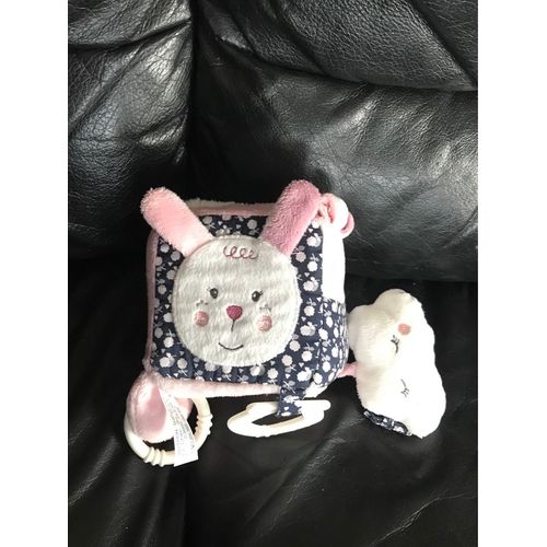 Doudou Carré Sauthon D Activités Rose Et Bleu Nuage 