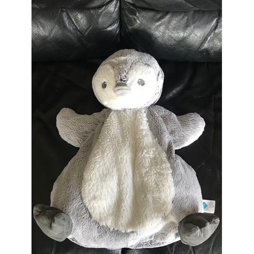 Doudou Pingouin Range Pyjama Gris Blanc Tex Baby 40cm