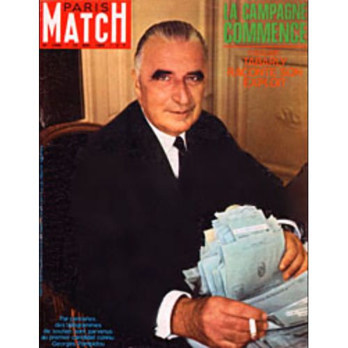 Paris Match N° 1044 - Georges Pompidou, Françoise Sagan, Eric Tabarly, Le Combat De Johnny Hallyday - 10 Mai 1969