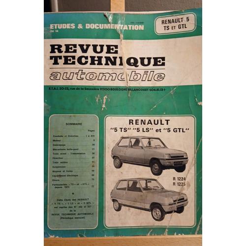 Revue Technique Automobile Renault 5 Ts Ls Gtl R1224 R1225