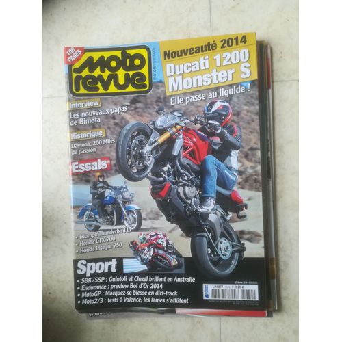 Moto Revue 3974 De 2014 Ducati Monster 1200s,Triumph Thunderbird Lt,Honda Ctx700,Integra 750,Daytona