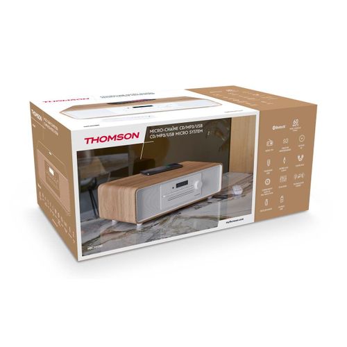 Microchaîne CD USB Bluetooth AUX-IN + chargeur sans fil et USB THOMSON - MIC301IBT