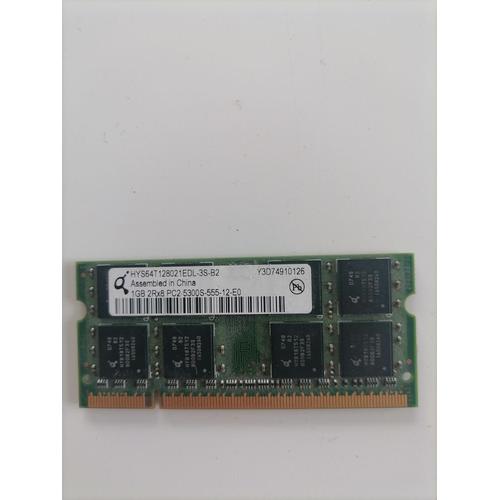 RAM SoDimm DDR2 1GB 667Mhz Qimonda pour portable 2rx8 pc2-5300s-555-12-e0