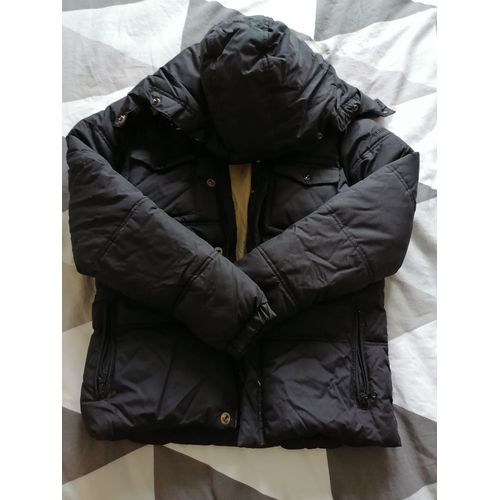 Doudoune D'hiver Homme Noir Avec Capuche Schott