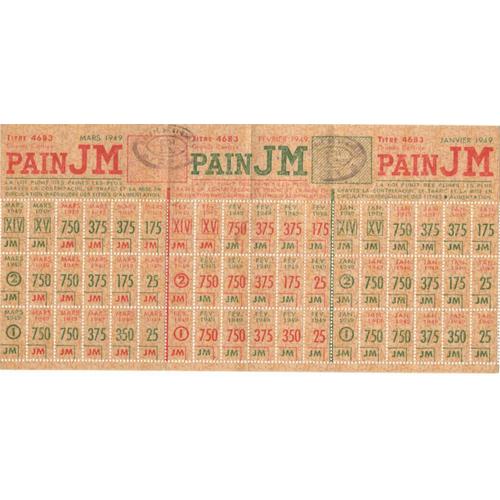 Ticket De Rationnement De Pain Jm
