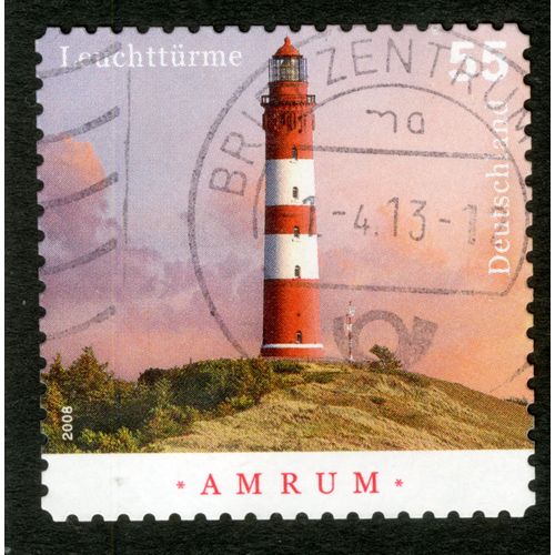 Timbre Oblitéré Deutschland, Amrum, Leuchttürme, 2008, 55