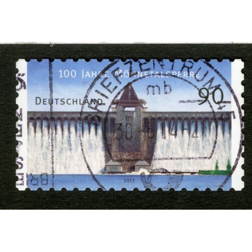 Timbre Oblitéré Deutschland, 100 Jahre Möhnetalsperre, 2013, 90