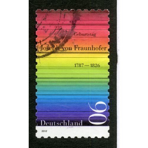 Timbre Oblitéré Deutschland, 225, Geburtstag, Joseph Von Fraunhofer 1787-1826, 2012, 90