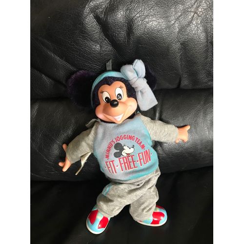 Très Ancienne Peluche Minnie Corps Souple Tête Dure,Jogging Team  Vintage Fi Free Fun 25cm