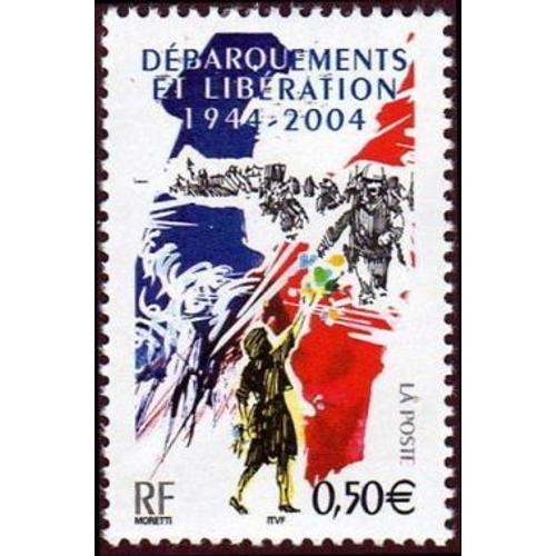 France 2004, Très Beau Timbre Neuf** Luxe Yvert 3675, 1944 - 2004, Débarquements Et Libération.