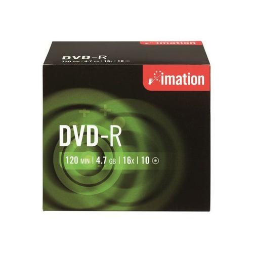 10 x DVD+R - 4.7 Go (120 minutes) 16x - boîtier CD - Imation