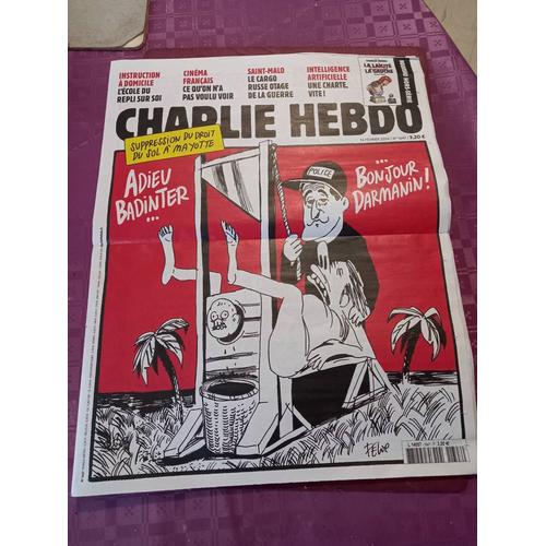 Charlie Hebdo --1647--Adieu Badinter Bonjour Darmanin