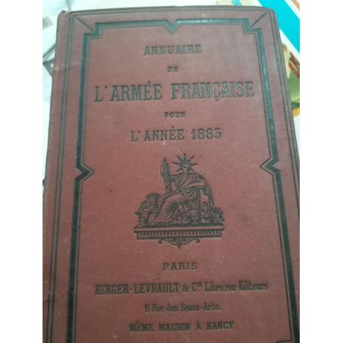 Annuaire De L Armee Francaise Pour L Annee 1883