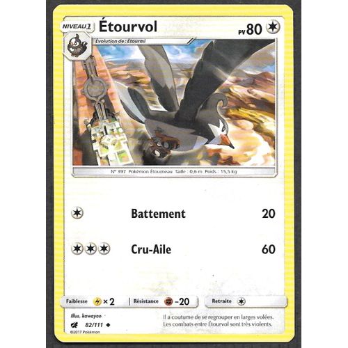Carte Pokémon Étourvol 82/111 - Invasion Carmin (Vf)