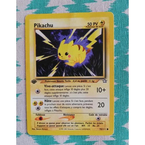 Carte Pokemon Pikachu 70/111 - 1ère Édition