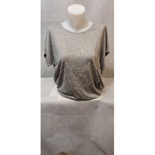 T-Shirt Gris Strass Femme Zeva Paris Taille Unique