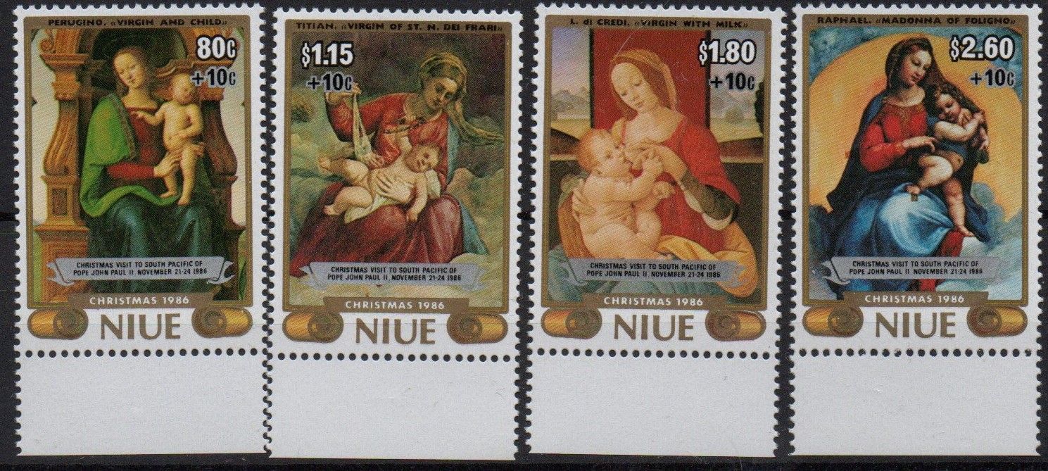 Niue Timbres Noël 1986 Surchargés