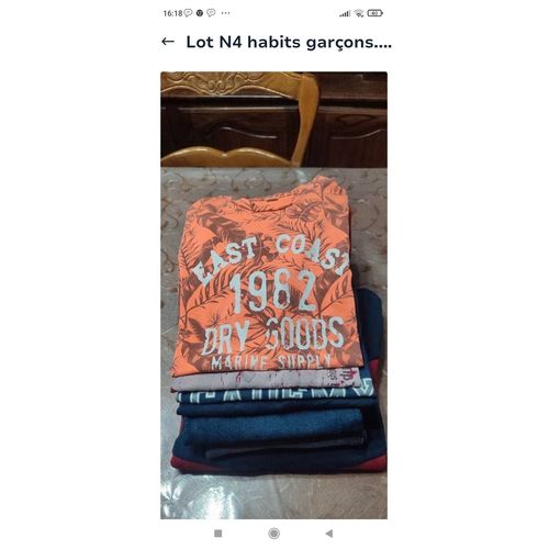 Lot N4 Habits Garçons. Taille 14 Ans.