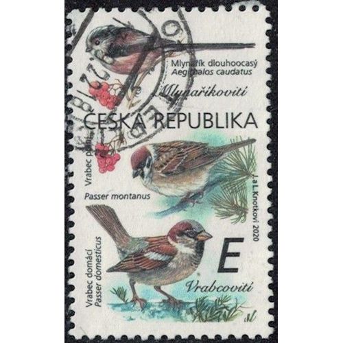 République Tchèque 2020 Oblitéré Used Oiseaux Aegithalidae Et Passeridae Y&t Cz 955 Su