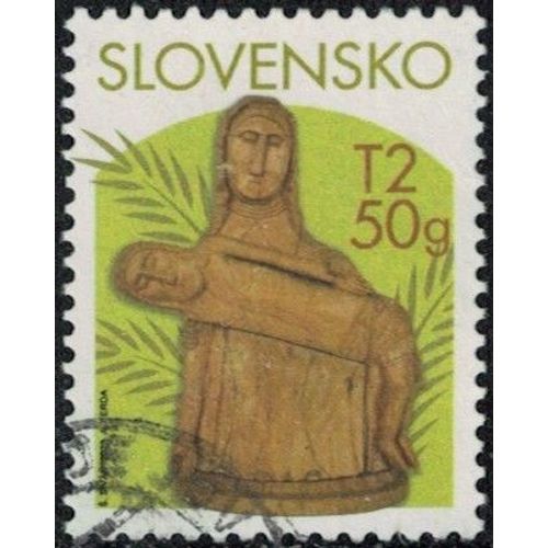 Slovaquie 2023 Oblitéré Used Pâques Easter Sculpture Pieuse En Bois Y&t Sk 873