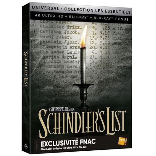 La Liste De Schindler - Exclusivité Fnac Boîtier Steelbook - 4k Ultra Hd + Blu-Ray