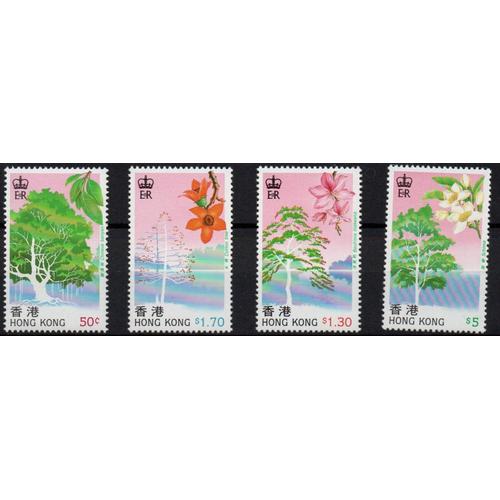 Hong Kong Timbres Arbres Et Fleurs 1988