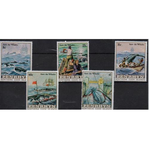 Penrhyn Timbres Les Baleines 1983