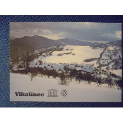 Carte Postale Slovaquie Vikolinec Couleur 10 X15 Cm Le Village Sous La Neige. Au Centre De La Slovaquie, Patrimoine Unesco