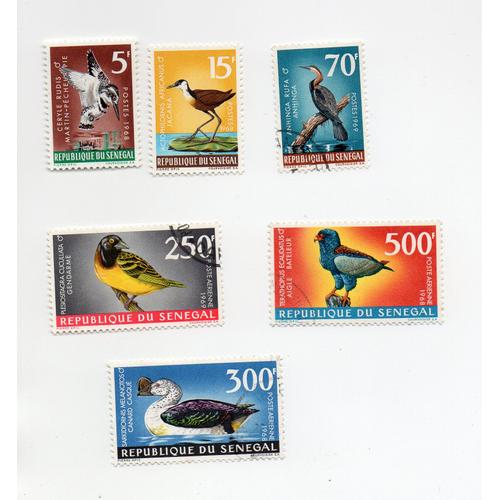 Sénégal- Lot De 4 Timbres Oblitérés Et 2 Timbres Neufs- Oiseaux- Année 1968/69