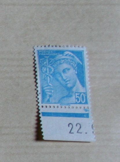 Timbre-poste France vintage Retro Français 50 Centimes 0.50 POSTES