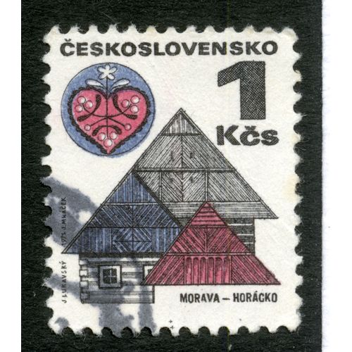 Timbre Oblitéré Ceskoslovensko, Morava-Horacko, 1 Kcs, 1971