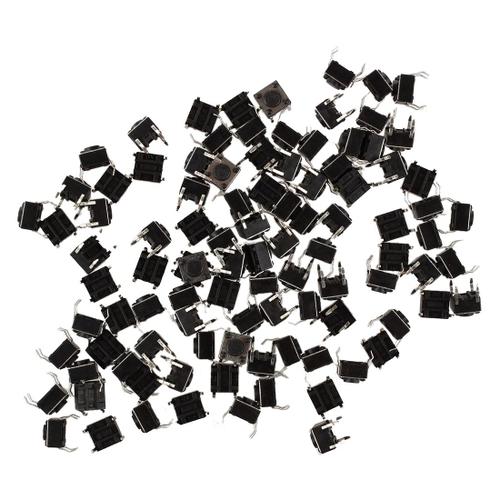 100 Pieces 6 Mm X 6 Mm X 4.5 Mm 4 Broches Dip Interrupteur A Bouton Poussoir Tactile De Pcb