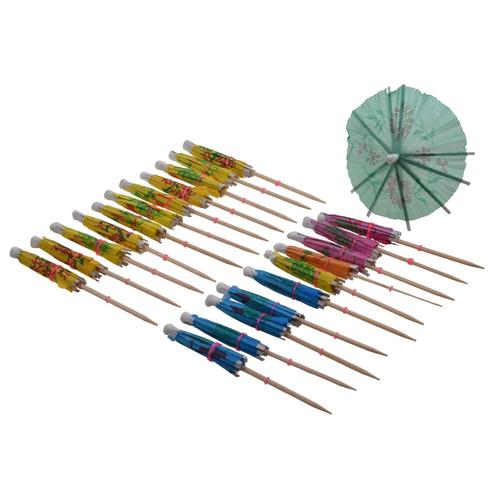 24 X Accessoires Decoratifs Petits Parapluies/Ombrelles/Parasols En Papier Pour Le Cocktail Couleur Random