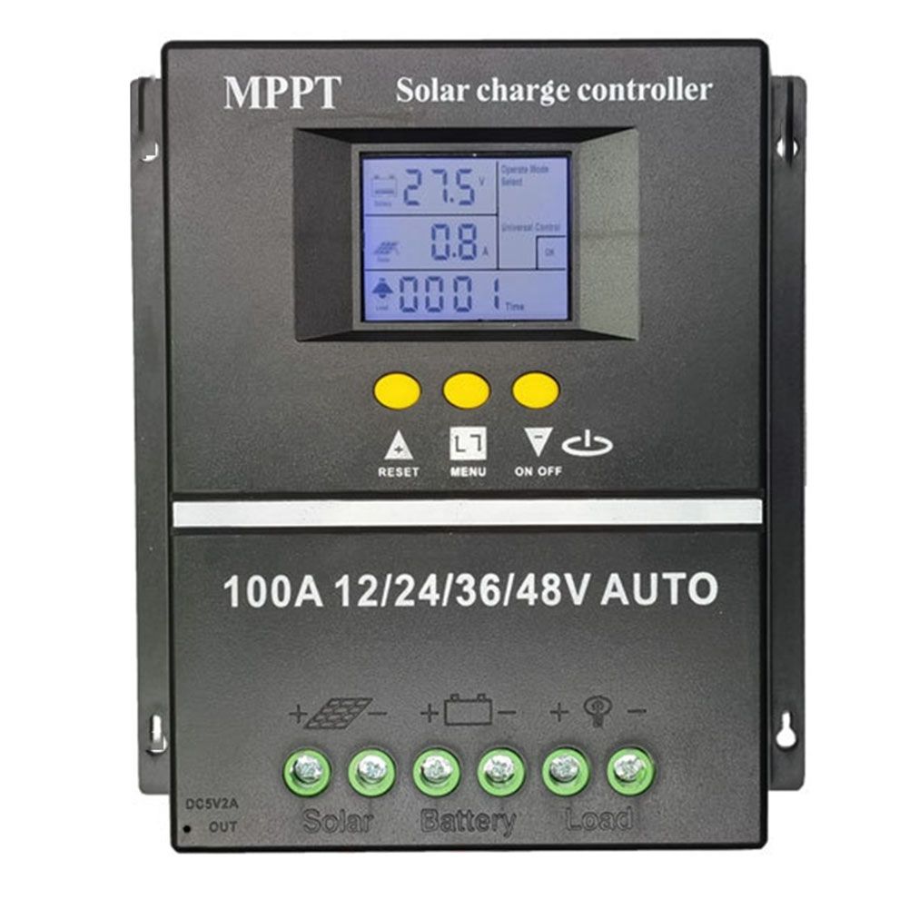 Contrôleur De Charge Solaire Mppt/Pwm 12v/24v/36v/48v Contrôleur Automatique Chargeur De Batterie Solaire Pv Avec Écran Lcd Et Double Usb (100a)