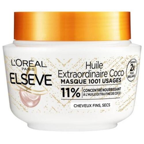 Masque Cheveux Nutrition Haute Légèreté Cheveux Sec Huile Extraordinaire Coco Elseve 310ml 