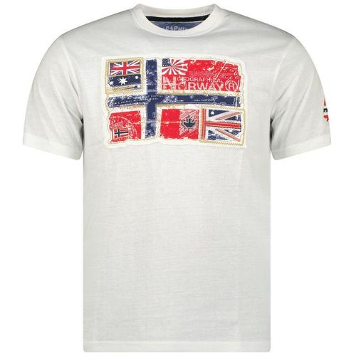 T-Shirt Homme Geographical Norway Jpepe Blanc: M