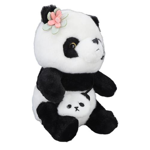 Mignon Petite Fleur Panda Bébé En Peluche Simulation Panda Dormir Poupée Fille Cadeau Souvenir (Option De Lien Fournisseur 25 Cm)