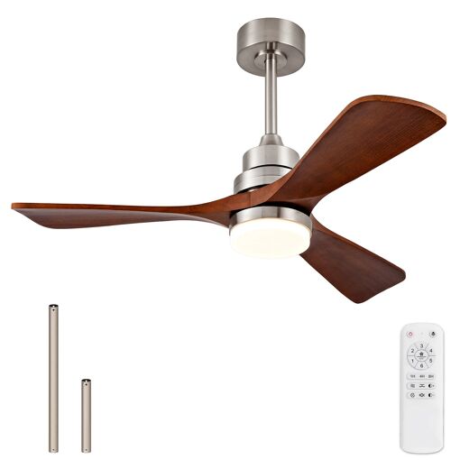 Ventilateur de Plafond avec Lumière et Telecommande,107CM Ventilate...
