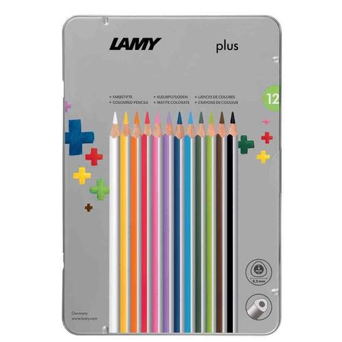 Lamy Crayon De Couleur Triangulaire Plus, Étui Métal De 12