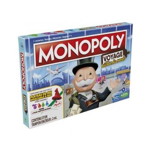 Monopoly Voyage Autour Du Monde - Edition Speciale, Version Francaise - Famille, Enfant - Set Jeu Societe Classique + Carte