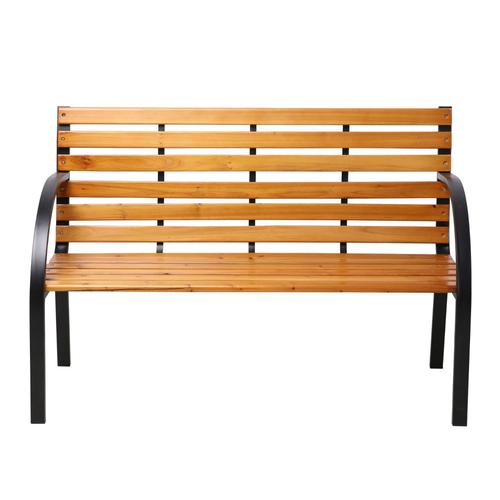 Axi Otis Banc De Jardin Bois - Structure Acier Noir Mat - Bois De Cèdre - Banc De Jardin 2 Places - Banc Extérieur Ou Intérieur - Banquette Extérieur 122x60x83 Cm.