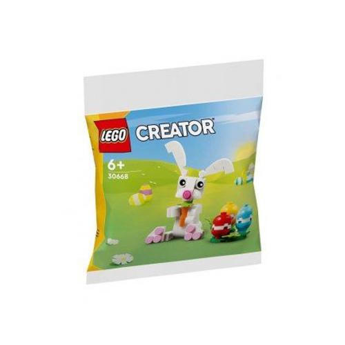 Lego Saisonnier 30668 Lapin De Paques Blanc Et Oeufs Colores - Decoration, Scene - Set Polybag Creator + Carte Animaux