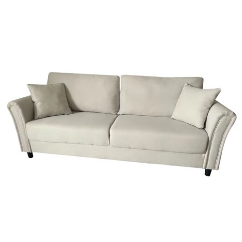 Canapé Droit En Tissu 4 Places Beige Lucerne