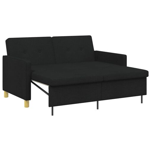 vidaXL Canapé-lit escamotable Noir Tissu
